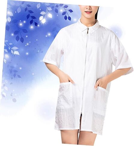 PartyKindom Hairdresser Uniform Breathable Beauty Technician Overalls for Salon Use Quick Drying Hair Dyeing Clothes Comfortable Xl Easy Clean Design with Pocket in Saudi Arabia