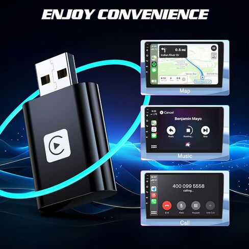 Mini Wireless Carplay Adapter for Apple, Newest Stable Wireless carplay Adapter Smallest Fast Convert Factory Wired to Wireless CarPlay Dongle Cars for iOS in Saudi Arabia