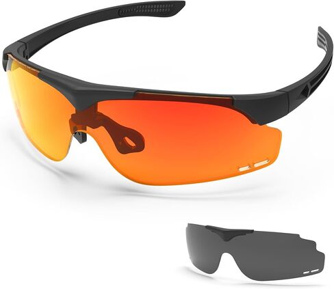 Cycling Sunglasses Polarized Sports Sunglasses With Magnetic Interchangeable Lens for Cycling, Running, Baseball, Fishing in Saudi Arabia