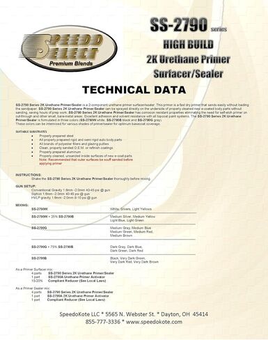 Speedokote SS-2790B-Q/SS-2790A-8 Super Fill High Build Primer BLACK. in Saudi Arabia