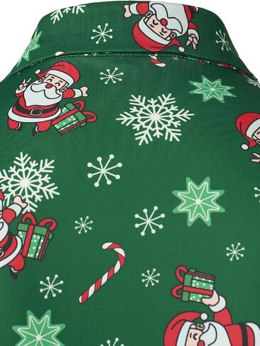 HOOD CREW Men’s Funny Golf Shirts Christmas Hawaiian Shirts Short Sleeve Cartoon Printed Polo Shirts in Saudi Arabia