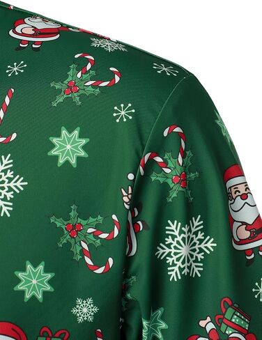 HOOD CREW Men’s Funny Golf Shirts Christmas Hawaiian Shirts Short Sleeve Cartoon Printed Polo Shirts in Saudi Arabia