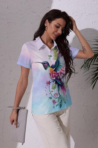 قمصان هاواي للنساء القصيرة الأزهار المدارية قمصان الشاطئ in Kuwait