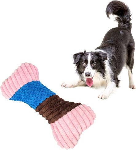 لعبة الكلب القطيفة من أنديكر مع مصدر صرير للكلاب الصغيرة، لعبة الكلب القطيفة مع حبل داخلي، لعبة تصدر صوتًا تفاعلية للحيوانات الأليفة الصغيرة والمتوسطة الحجم، ألعاب المضغ الناعمة للجراء وقت الملل (أزرق، L) in Kuwait