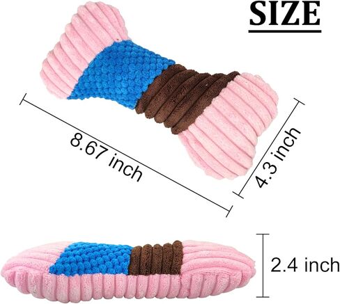 لعبة الكلب القطيفة من أنديكر مع مصدر صرير للكلاب الصغيرة، لعبة الكلب القطيفة مع حبل داخلي، لعبة تصدر صوتًا تفاعلية للحيوانات الأليفة الصغيرة والمتوسطة الحجم، ألعاب المضغ الناعمة للجراء وقت الملل (أزرق، L) in Kuwait