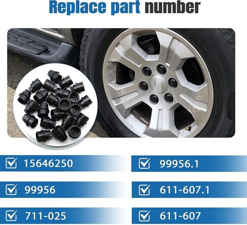 15646250 24 PCS Wheel Lug Nut Cap Covers Fit for GMC Fit for Chevy C1500 C2500 C3500 Thread M27-2.0 Hex Size 22mm Length 39.4mm Full Size in Saudi Arabia
