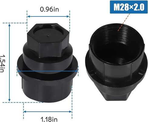 15646250 24 PCS Wheel Lug Nut Cap Covers Fit for GMC Fit for Chevy C1500 C2500 C3500 Thread M27-2.0 Hex Size 22mm Length 39.4mm Full Size in Saudi Arabia