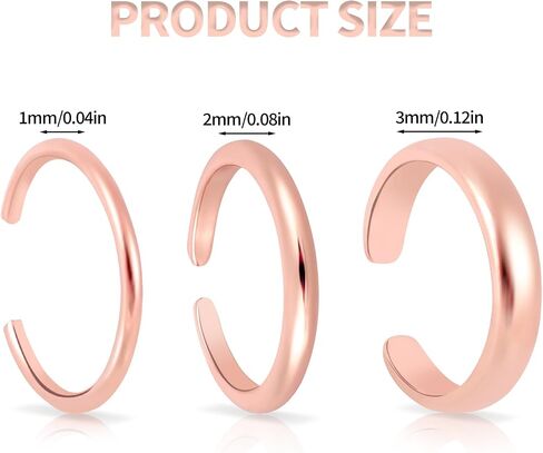 3pcs Adjustable Toe Rings, Thin Open Band Toe Rings Elegant Summer Beach Foot Jewellery for Woman in Saudi Arabia