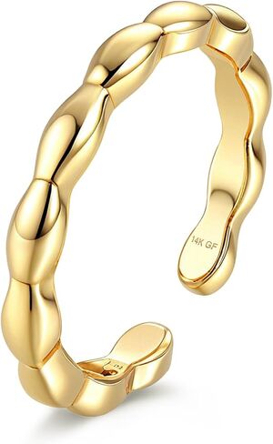 FIASASO 14K Gold Filled Toe Rings for Women Non Tarnish 14K Gold Filled Toe Ring Adjustable Band Opal Dainty Toe Ring Summer Beach Open Toe Rings Foot Jewelry in Saudi Arabia