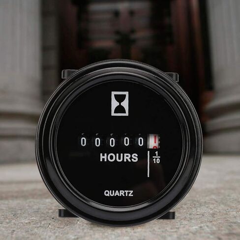 EVTSCAN Latest Quartz Hour Meter 6-80V AC/DC, 99999.9 Hours Meter for Engine Generator, Industrial Timing Tool for Construction and Agricultural Machinery in Saudi Arabia
