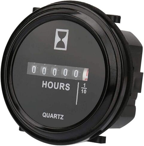 EVTSCAN Latest Quartz Hour Meter 6-80V AC/DC, 99999.9 Hours Meter for Engine Generator, Industrial Timing Tool for Construction and Agricultural Machinery in Saudi Arabia
