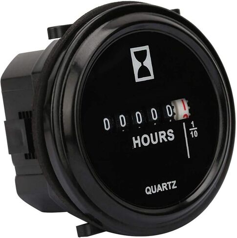 EVTSCAN Latest Quartz Hour Meter 6-80V AC/DC, 99999.9 Hours Meter for Engine Generator, Industrial Timing Tool for Construction and Agricultural Machinery in Saudi Arabia
