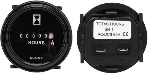 EVTSCAN Latest Quartz Hour Meter 6-80V AC/DC, 99999.9 Hours Meter for Engine Generator, Industrial Timing Tool for Construction and Agricultural Machinery in Saudi Arabia