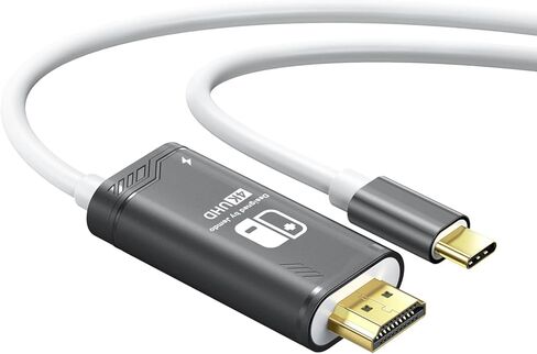 USB C to HDMI Dock Cable with PD100W Charging Port, Portable Switch to TV Connector Adapter for Nintendo Switch NS/OLED Screen Mirroring, 4K@30Hz, 1.2m, Pink in Kuwait