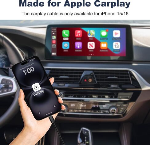 كابل Carplay للسيارة لهاتف iPhone 16 15 16 Pro Max 16 15 Plus، كابل USB A إلى USB C بطول 3 أقدام، سلك Carplay USB C لجهاز iPad 10th Gen iPad Pro iPad Air 5th 4th Mini 6th Gen كابل شحن السيارة in Saudi Arabia