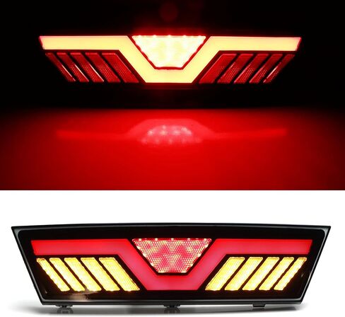 IJdmtoy Lens Smoked Dowing Dowing Cover Cover Fit 3-in-1 LED LED LED FOG LIGHT TILE متوافقة مع 2020-2024 TESLA MODEL Y (ضوء الضباب الخلفي/ضوء الذيل ، مكابح F1 Strobe/Flash ، إشارة دوران متسلسل) in Saudi Arabia