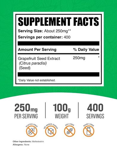 plksupplements.com مسحوق بذور الجريب فروت - مكملات بذور الجريب فروت ، مصدر مضادات الأكسدة - مكملات العشبية ، خالية من الغلوتين ، 250 ملغ لكل وجبة ، 250 جرام (8.8 أوقية) (حزمة 1) in Saudi Arabia