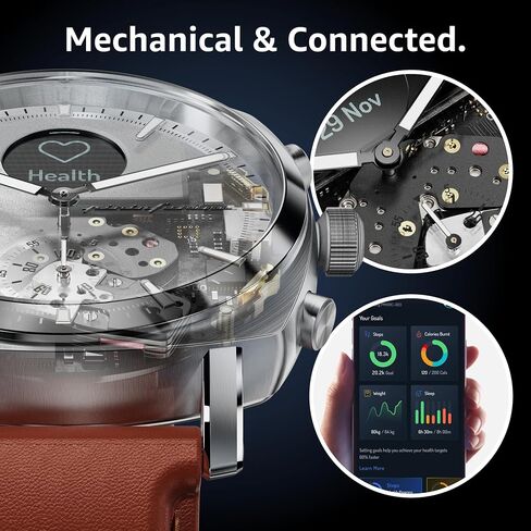 pininfarina Senso Hybrid Smartwatch - an Analogue Watch with Digital Display, Tracks Heart Rate, Steps, Calories, Sleep, Fitness - Compass & Connected GPS Tracking in Saudi Arabia