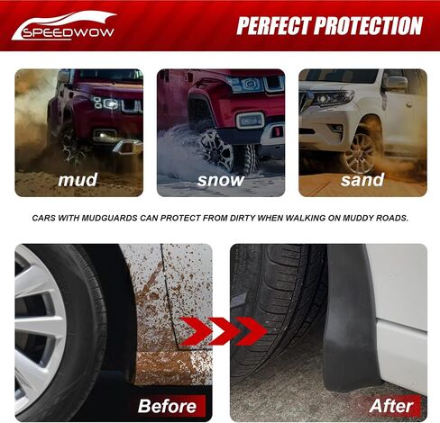 SPEEDWOW Mud Flaps,Fit for 2016-2019 Honda Civic(Not fit Side Skirts),Front and Rear 4Piece/Set（No Drilling Required） in Saudi Arabia