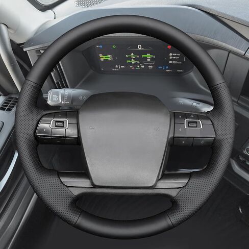 MEWANT Hand Stitch Steering Wheel Cover for Volvo VNL VNR FM FH 2017-2025 Customized Version by Genuine Leather in Saudi Arabia