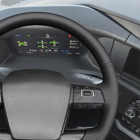 MEWANT Hand Stitch Steering Wheel Cover for Volvo VNL VNR FM FH 2017-2025 Customized Version by Genuine Leather in Saudi Arabia