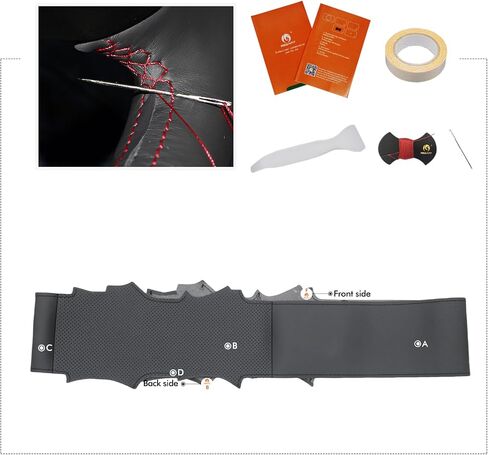 MEWANT Hand Stitch Steering Wheel Cover for Volvo VNL VNR FM FH 2017-2025 Customized Version by Genuine Leather in Saudi Arabia