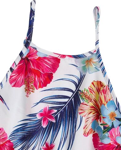 OYOANGLE Girl's Casual Boho Floral Print Sleeveless A-Line Swing Cami Hawaiian Dress Sundress Yellow Floral 11-12Y in Saudi Arabia
