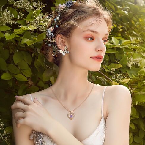 Rose Gold Heart Necklaces for Women,S925 Sterling Silver Jewelry for Women, Mom Birthday Valentines Mothers Day Gifts, Girlfriend Necklaces, Daughter Heart Jewelry, Anniversary for Her (Rose Gold-06-Jun) in Saudi Arabia