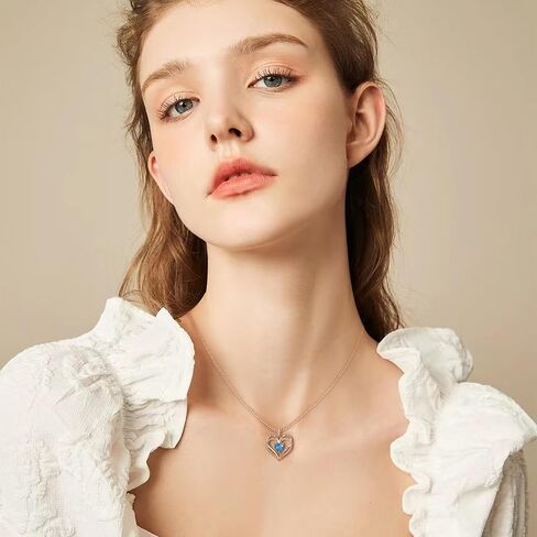 Rose Gold Heart Necklaces for Women,S925 Sterling Silver Jewelry for Women, Mom Birthday Valentines Mothers Day Gifts, Girlfriend Necklaces, Daughter Heart Jewelry, Anniversary for Her (Rose Gold-01/07-Jan/July) in Saudi Arabia