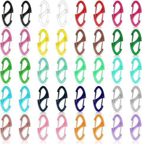 40 Pcs Dual Wire Gate Snap Hook 1.6 Inch Small Alloy Snap Hook Tiny Key Clip Interlocking Keychain Hook Spring Double Sided Clips Keychain Buckle Tool for Camping Fishing Hiking Traveling (Black) in Saudi Arabia