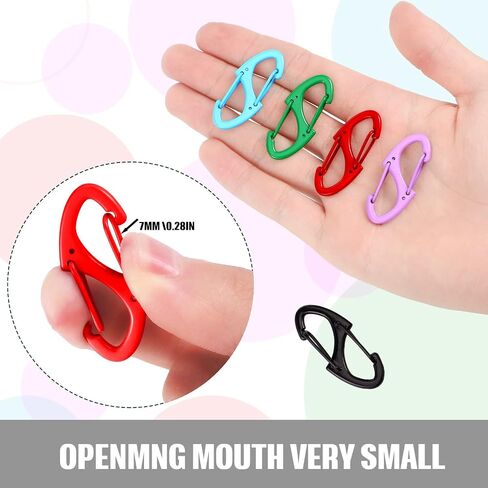 40 Pcs Dual Wire Gate Snap Hook 1.6 Inch Small Alloy Snap Hook Tiny Key Clip Interlocking Keychain Hook Spring Double Sided Clips Keychain Buckle Tool for Camping Fishing Hiking Traveling (Black) in Saudi Arabia