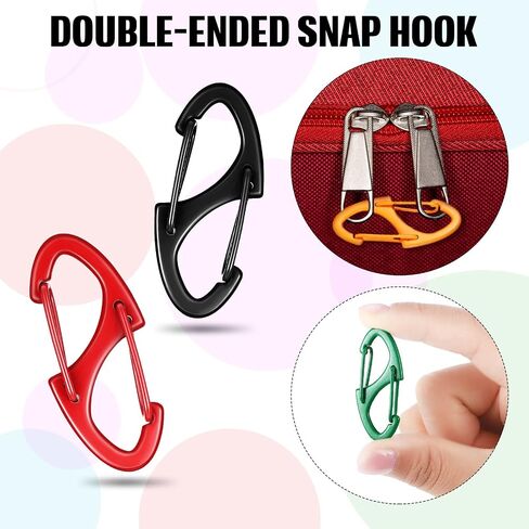 40 Pcs Dual Wire Gate Snap Hook 1.6 Inch Small Alloy Snap Hook Tiny Key Clip Interlocking Keychain Hook Spring Double Sided Clips Keychain Buckle Tool for Camping Fishing Hiking Traveling (Black) in Saudi Arabia