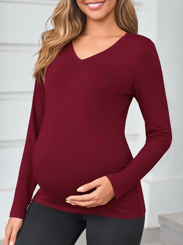 yousify قمم الأمومة النسائية الخامس الأكمام الطويلة ذات الأكمام الخفيفة in Kuwait