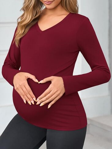 yousify قمم الأمومة النسائية الخامس الأكمام الطويلة ذات الأكمام الخفيفة in Kuwait