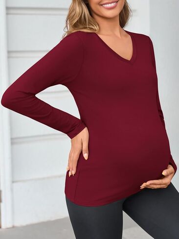 yousify قمم الأمومة النسائية الخامس الأكمام الطويلة ذات الأكمام الخفيفة in Kuwait