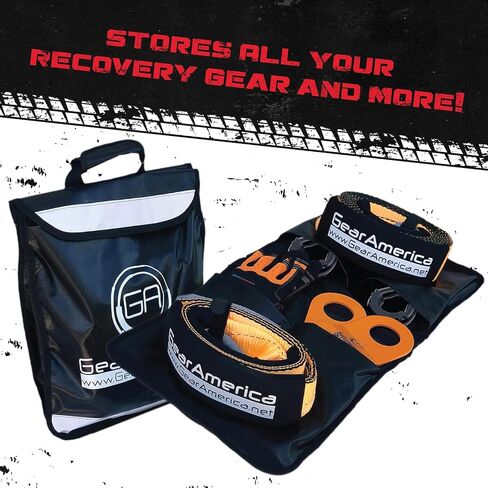 تشمل مجموعة ReageRamerica Off Road Recovery ، 9 طن ، حزام السحب ، مدخرات الأشجار ، بكرة كتلة الخطف ، قيود الدائرية D ، حقيبة رطبة خط Winch ، قفازات - معدات استرداد الطرق ، 4x4 ، أسود in Kuwait
