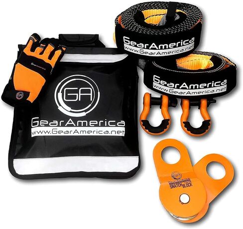 تشمل مجموعة ReageRamerica Off Road Recovery ، 9 طن ، حزام السحب ، مدخرات الأشجار ، بكرة كتلة الخطف ، قيود الدائرية D ، حقيبة رطبة خط Winch ، قفازات - معدات استرداد الطرق ، 4x4 ، أسود in Kuwait
