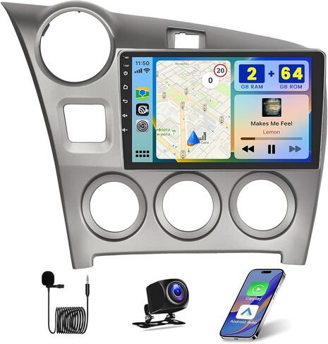 [2+64 جيجابايت] Inefala لسيارة Toyota Matrix 2009-2014 Android 13 ستيريو راديو السيارة، شاشة لمس عالية الدقة 9 بوصة مع CarPlay لاسلكي Android Auto GPS WiFi BT SWC FM/RDS MIC+AHD كاميرا احتياطية in Saudi Arabia