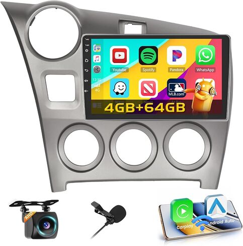 [2+64GB] Inefala for Toyota Matrix 2009-2014 Android 13 Car Radio Stereo, 9 Inch HD Touchscreen with Wireless CarPlay Android Auto GPS WiFi BT SWC FM/RDS MIC+AHD Backup Camera in Saudi Arabia