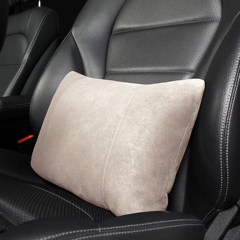 1P Lumbar Support Pillow,15x9 Suede Drive car Back Pillows,Polyester Back Pillow,seat,Office,Sofa,Rest,Improve Posture (Black) in Saudi Arabia
