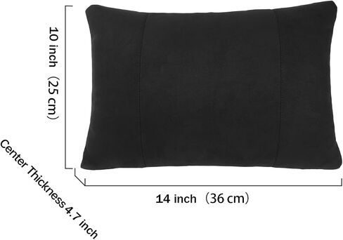 1P Lumbar Support Pillow,15x9 Suede Drive car Back Pillows,Polyester Back Pillow,seat,Office,Sofa,Rest,Improve Posture (Black) in Saudi Arabia