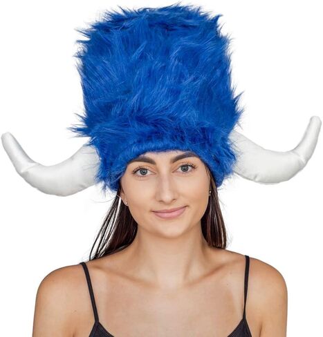 Costume Agent Viking Furry Blue Hat Helmet Adult Halloween Costume Accessory in Saudi Arabia