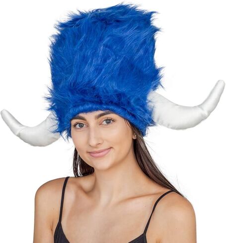Costume Agent Viking Furry Blue Hat Helmet Adult Halloween Costume Accessory in Saudi Arabia