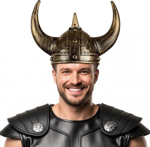 Farochy Viking Helmet with Horns for Adult, Medieval Viking Costume Viking Accessories Plastic Viking Hat Halloween Cosplay in Saudi Arabia