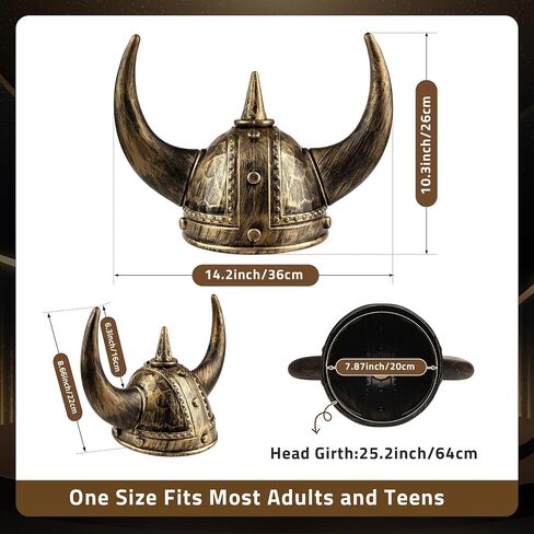 Farochy Viking Helmet with Horns for Adult, Medieval Viking Costume Viking Accessories Plastic Viking Hat Halloween Cosplay in Saudi Arabia