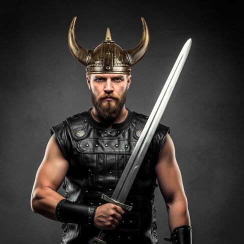Farochy Viking Helmet with Horns for Adult, Medieval Viking Costume Viking Accessories Plastic Viking Hat Halloween Cosplay in Saudi Arabia
