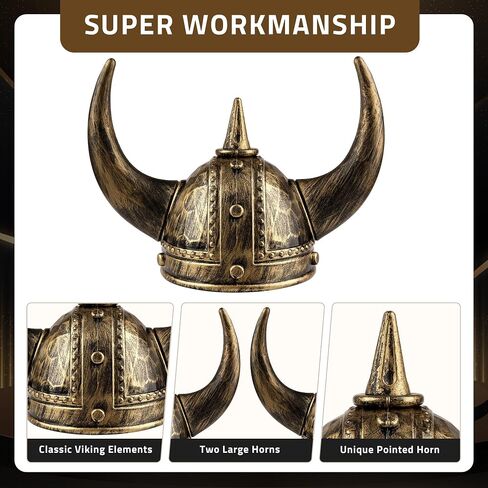 Farochy Viking Helmet with Horns for Adult, Medieval Viking Costume Viking Accessories Plastic Viking Hat Halloween Cosplay in Saudi Arabia