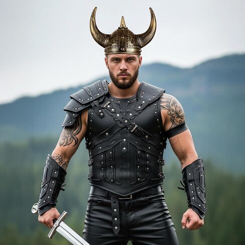 Farochy Viking Helmet with Horns for Adult, Medieval Viking Costume Viking Accessories Plastic Viking Hat Halloween Cosplay in Saudi Arabia