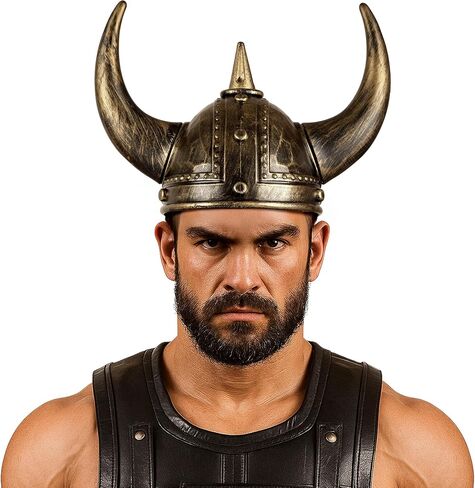Farochy Viking Helmet with Horns for Adult, Medieval Viking Costume Viking Accessories Plastic Viking Hat Halloween Cosplay in Saudi Arabia