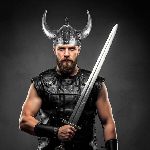 Farochy Viking Helmet with Horns for Adult, Medieval Viking Costume Viking Accessories Plastic Viking Hat Halloween Cosplay in Kuwait